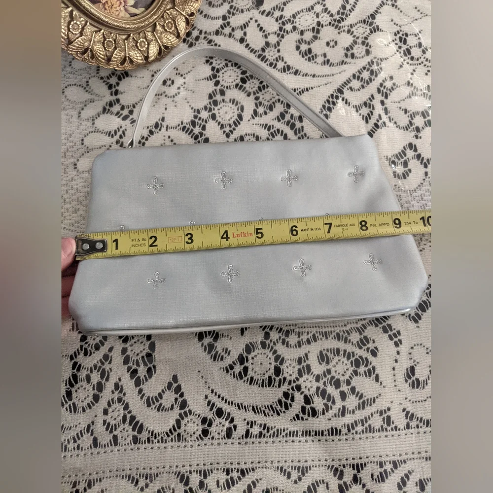 Avon Vintage Clutch Bag Purse Cosmetic Makeup Travel Silver Wedding Party